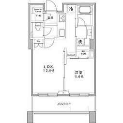 東京メトロ南北線 麻布十番駅 徒歩3分の賃貸マンション 14階1LDKの間取り