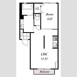 アークコート 2階1LDKの間取り