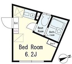 ベルネージュ 4階ワンルームの間取り