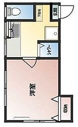 東武東上線 大山駅 徒歩9分の賃貸マンション 2階1Kの間取り