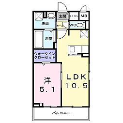 JR山陰本線 馬堀駅 徒歩18分の賃貸アパート 3階1LDKの間取り