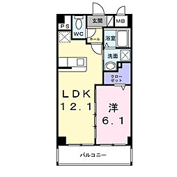 グリーンテラス大山 4階1LDKの間取り