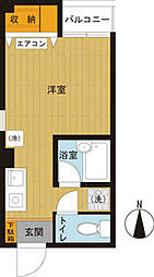 東急田園都市線 三軒茶屋駅 徒歩2分の賃貸マンション 3階ワンルームの間取り