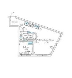 東京メトロ千代田線 代々木上原駅 徒歩9分の賃貸マンション 4階1LDKの間取り