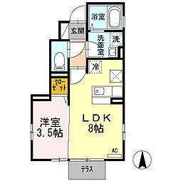 東京メトロ日比谷線 仲御徒町駅 徒歩5分の賃貸アパート 1階1LDKの間取り