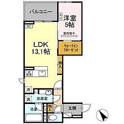 四日市あすなろう 赤堀駅 徒歩10分の賃貸アパート 2階1LDKの間取り