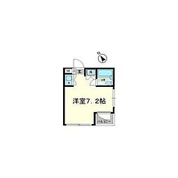 東急田園都市線 用賀駅 徒歩10分の賃貸マンション 4階ワンルームの間取り