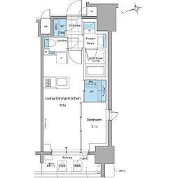 都営大江戸線 本郷三丁目駅 徒歩4分の賃貸マンション 6階1LDKの間取り
