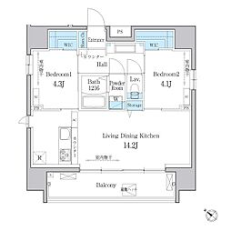 都営三田線 白山駅 徒歩3分の賃貸マンション 10階2LDKの間取り