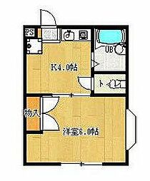 京急本線 南太田駅 徒歩14分の賃貸アパート 1階1Kの間取り