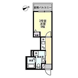 京急本線 県立大学駅 徒歩7分の賃貸アパート 2階1Kの間取り