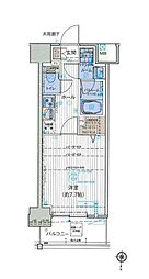 都営大江戸線 森下駅 徒歩6分の賃貸マンション 3階1Kの間取り