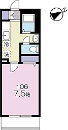 都営大江戸線 新江古田駅 徒歩6分の賃貸マンション 1階1Kの間取り
