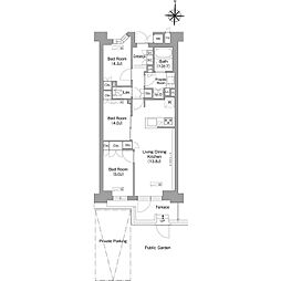 西武多摩湖線 八坂駅 徒歩8分の賃貸マンション 1階3LDKの間取り