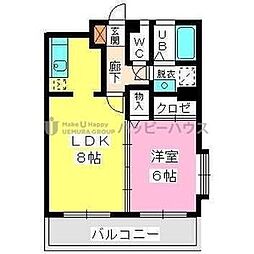 JR鹿児島本線 九産大前駅 徒歩6分の賃貸マンション 1階1LDKの間取り