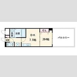 K’sスクエア岸和田北町 3階1DKの間取り