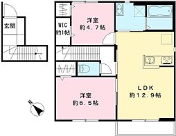 Ｇｒｕｎｄｙ 2階2LDKの間取り