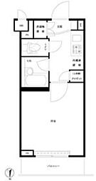 京急空港線 大鳥居駅 徒歩3分の賃貸マンション 2階1Kの間取り