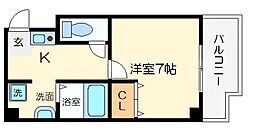 レジナコート 10階1Kの間取り