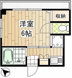 相鉄本線 星川駅 徒歩4分の賃貸マンション 5階1Kの間取り