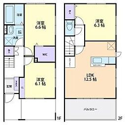 JR鹿島線 潮来駅 徒歩7分の賃貸アパート 1階3LDKの間取り