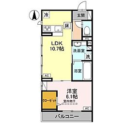 D-room Fiore ”N” 1階1LDKの間取り