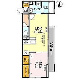 D-room Fiore ”N” 3階1LDKの間取り