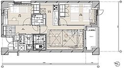 東京メトロ千代田線 乃木坂駅 徒歩7分の賃貸マンション 2階2LDKの間取り