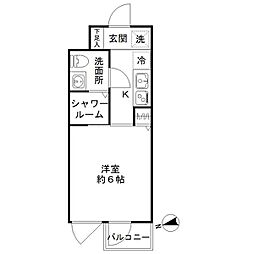 小田急小田原線 下北沢駅 徒歩6分の賃貸マンション 3階1Kの間取り