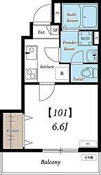 リブリ・OGW I 1階1Kの間取り