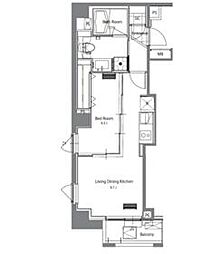東急田園都市線 池尻大橋駅 徒歩7分の賃貸マンション 7階1LDKの間取り