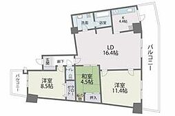 西鉄貝塚線 香椎花園前駅 徒歩21分の賃貸マンション 2階3LDKの間取り