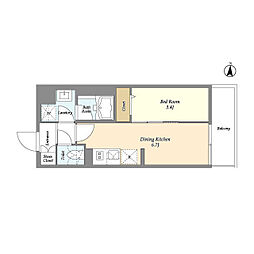 都営新宿線 菊川駅 徒歩4分の賃貸マンション 9階1DKの間取り
