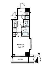 グラントゥルース板橋本町 7階1Kの間取り