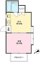 メゾンセリジェ 1階1DKの間取り