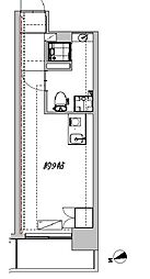京急本線 戸部駅 徒歩3分の賃貸マンション 3階ワンルームの間取り