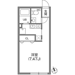 東京メトロ東西線 神楽坂駅 徒歩4分の賃貸マンション 4階ワンルームの間取り