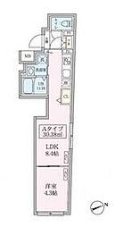 JR山手線 大崎駅 徒歩9分の賃貸マンション 1階1LDKの間取り