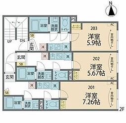 東京メトロ南北線 志茂駅 徒歩4分の賃貸アパート 2階1Kの間取り