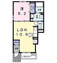 ベルソレイユ立川 1LDKの間取図画像