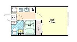 東武東上線 上福岡駅 徒歩11分の賃貸アパート 2階1Kの間取り