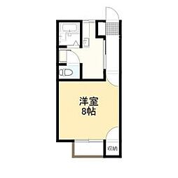 JR両毛線 駒形駅 徒歩33分の賃貸アパート 2階1Kの間取り