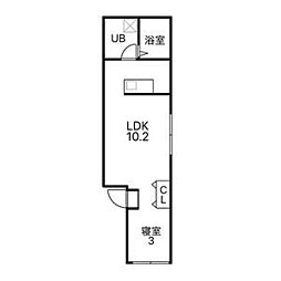 都営三田線 板橋区役所前駅 徒歩11分の賃貸マンション 4階1LDKの間取り