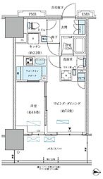 都営新宿線 西大島駅 徒歩4分の賃貸マンション 11階1LDKの間取り