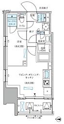 都営新宿線 西大島駅 徒歩4分の賃貸マンション 9階1LDKの間取り