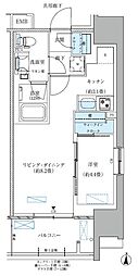 都営新宿線 西大島駅 徒歩4分の賃貸マンション 4階1LDKの間取り