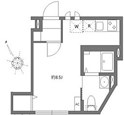 東急世田谷線 世田谷駅 徒歩4分の賃貸アパート 1階ワンルームの間取り