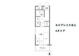 エルプレイス池上 2階1Kの間取り