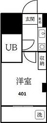 東京メトロ東西線 葛西駅 徒歩5分の賃貸マンション 4階1Kの間取り