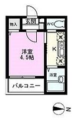 北総鉄道 新柴又駅 徒歩5分の賃貸アパート 2階1Kの間取り